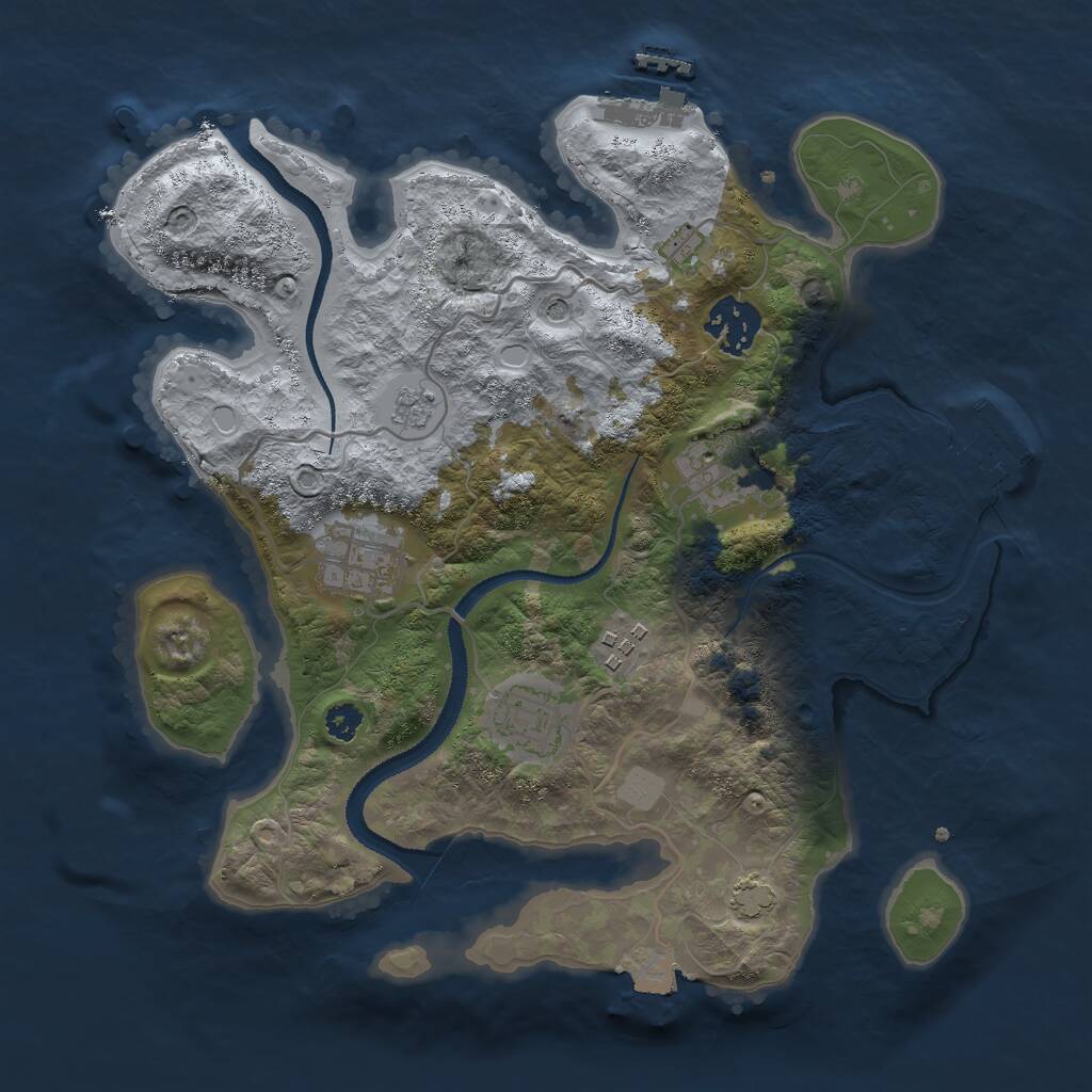 Rust Map: Procedural Map, Size: 3000, Seed: 9626, 11 Monuments