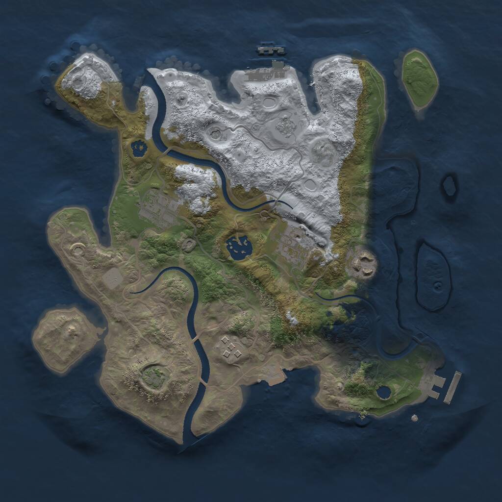 Rust Map: Procedural Map, Size: 3000, Seed: 14211, 11 Monuments