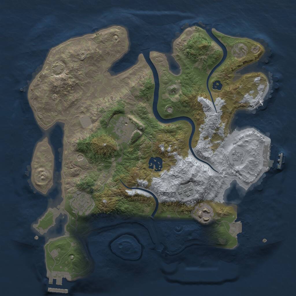 Rust Map: Procedural Map, Size: 3000, Seed: 20915, 11 Monuments