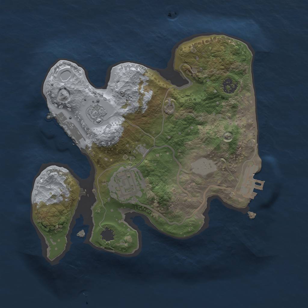 Rust Map: Procedural Map, Size: 2000, Seed: 3215487, 9 Monuments