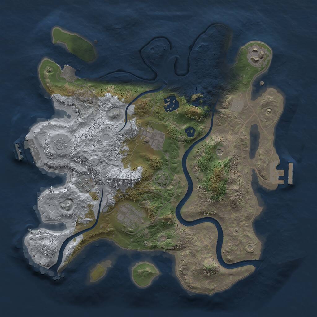 Rust Map: Procedural Map, Size: 3000, Seed: 1910202209, 11 Monuments
