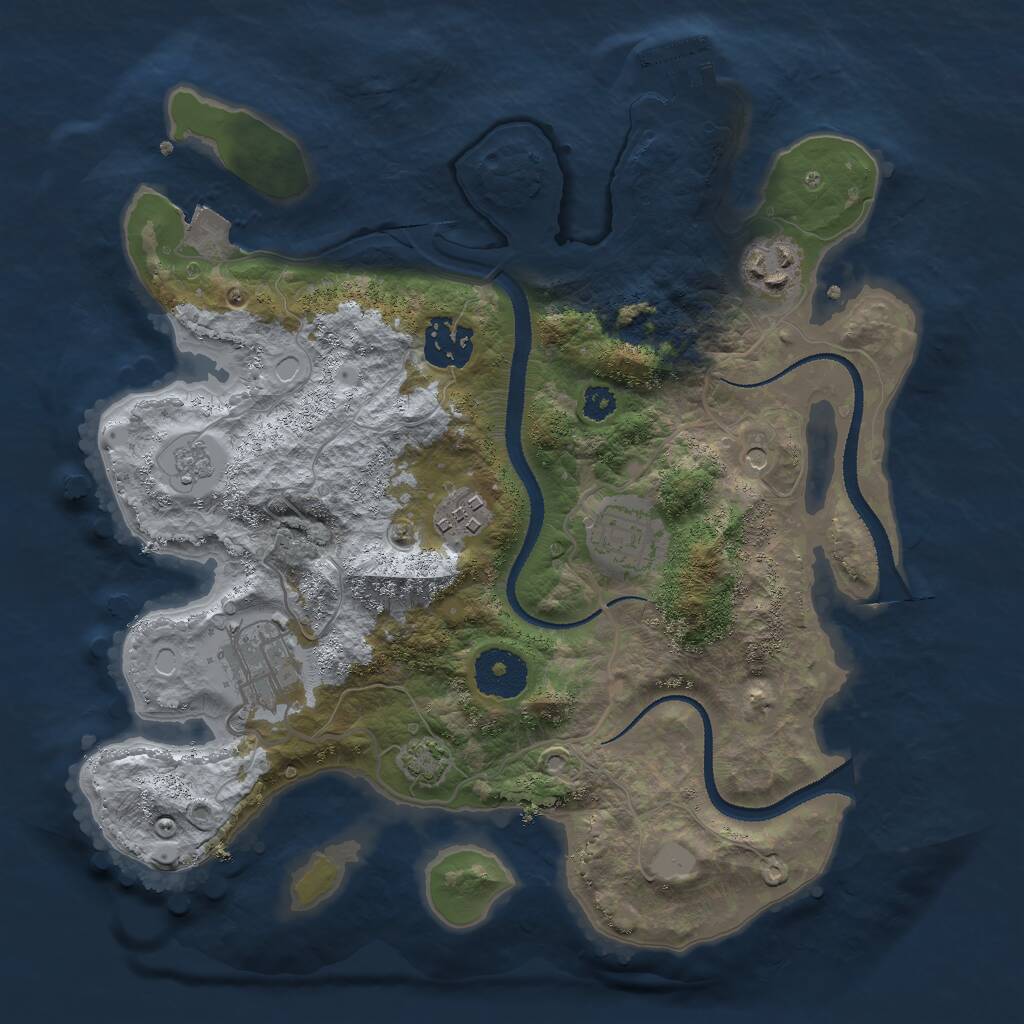 Rust Map: Procedural Map, Size: 3000, Seed: 1910202209, 10 Monuments