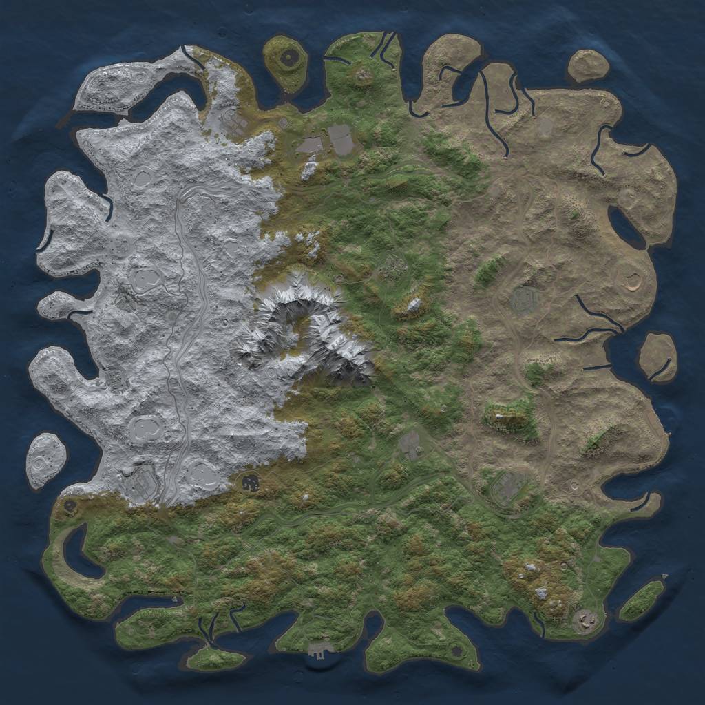 Rust Map: Procedural Map, Size: 6000, Seed: 139172041, 20 Monuments