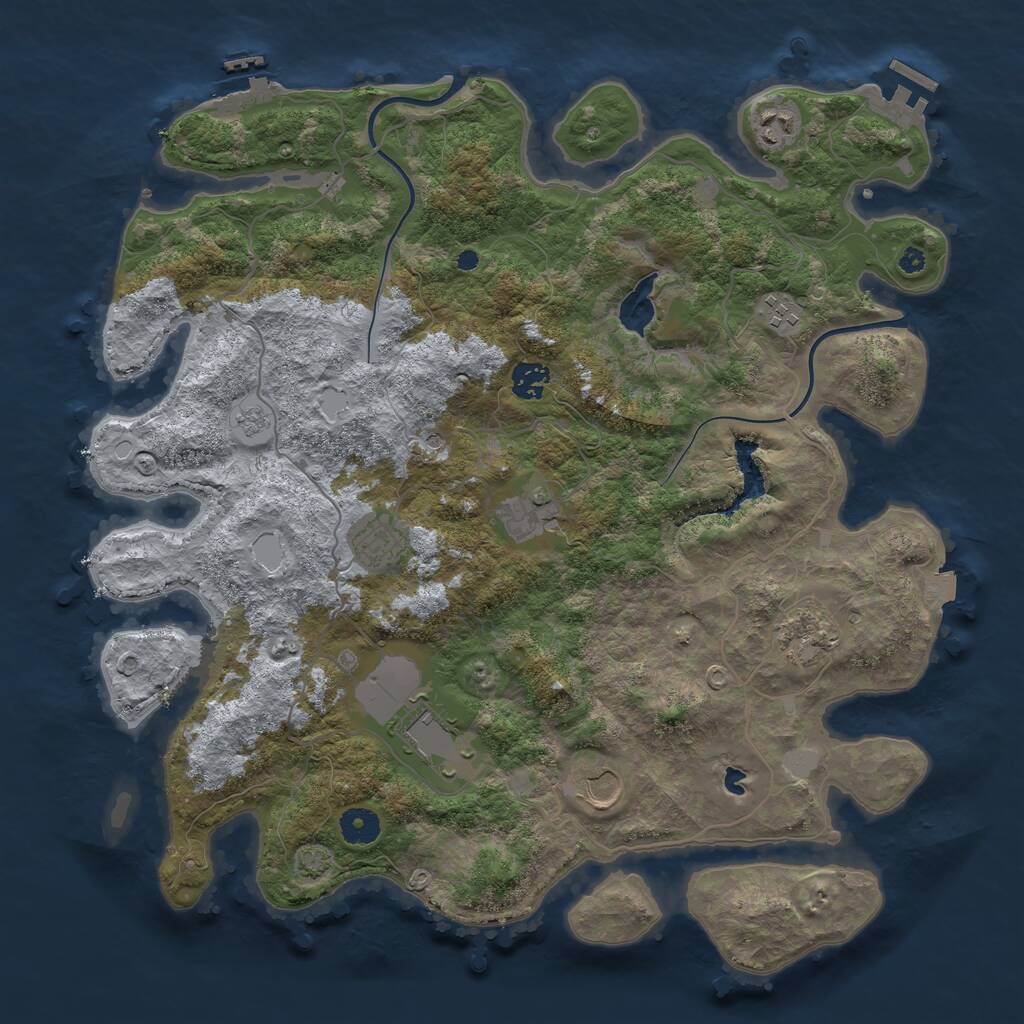 Rust Map: Procedural Map, Size: 4000, Seed: 282241517, 14 Monuments