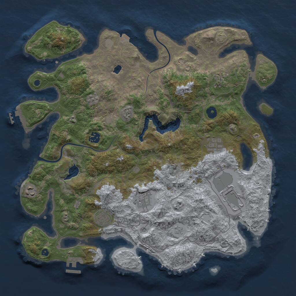 Rust Map: Procedural Map, Size: 4000, Seed: 906927584, 14 Monuments