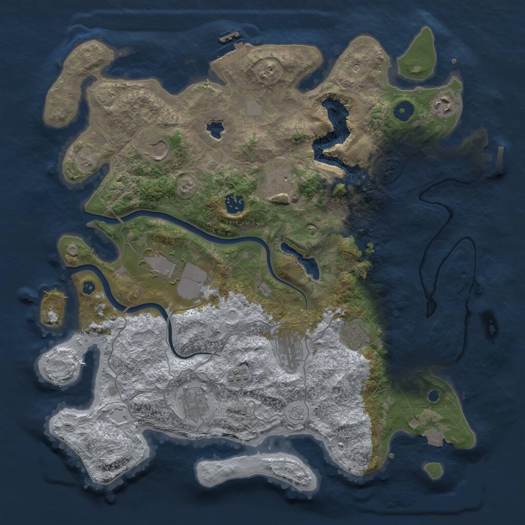 Rust Map: Procedural Map, Size: 4000, Seed: 1706987357, 15 Monuments