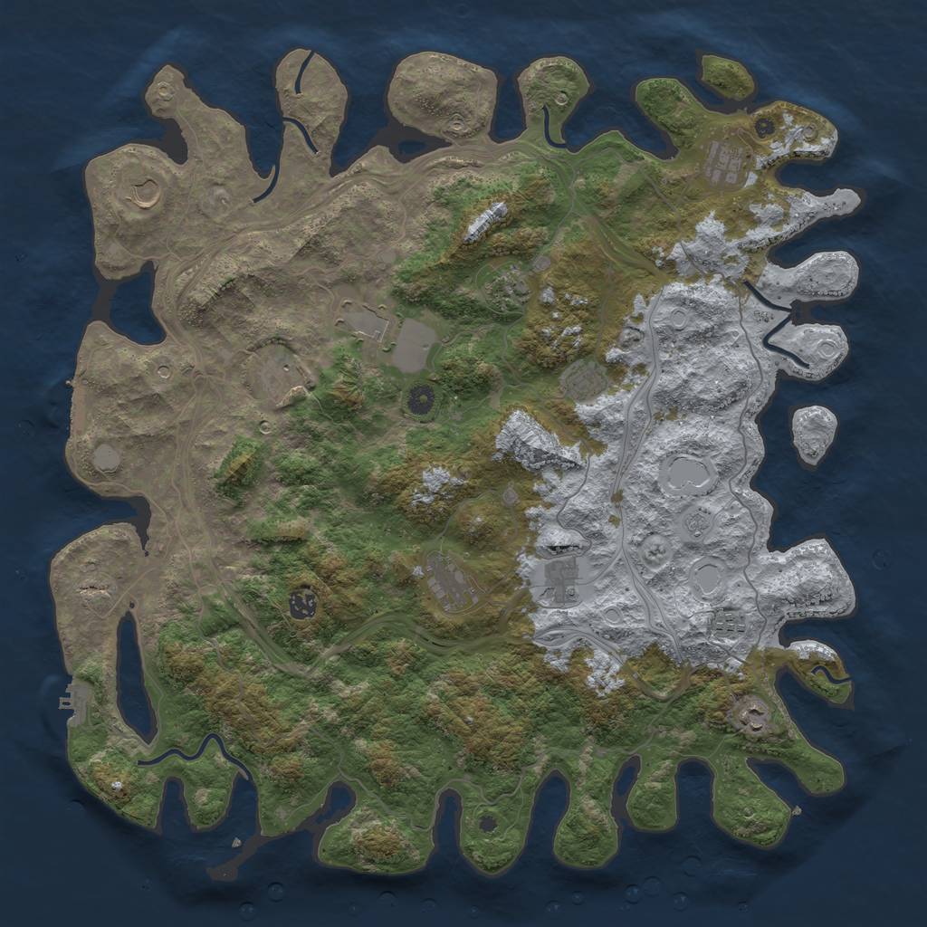 Rust Map: Procedural Map, Size: 4800, Seed: 5555, 20 Monuments