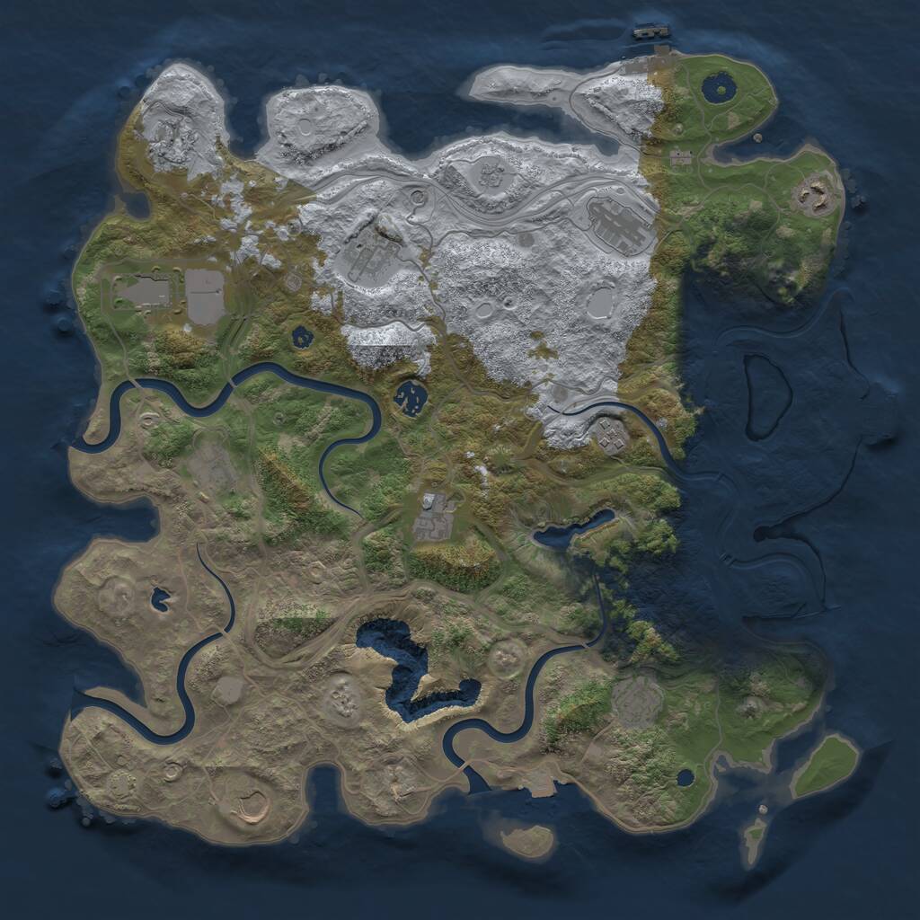 Rust Map: Procedural Map, Size: 4250, Seed: 514669758, 17 Monuments