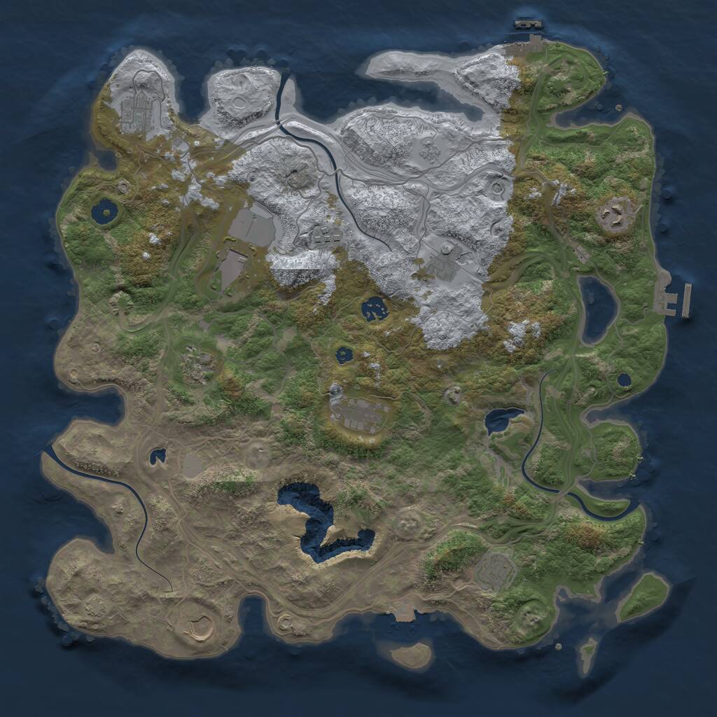 Rust Map: Procedural Map, Size: 4250, Seed: 514669758, 16 Monuments