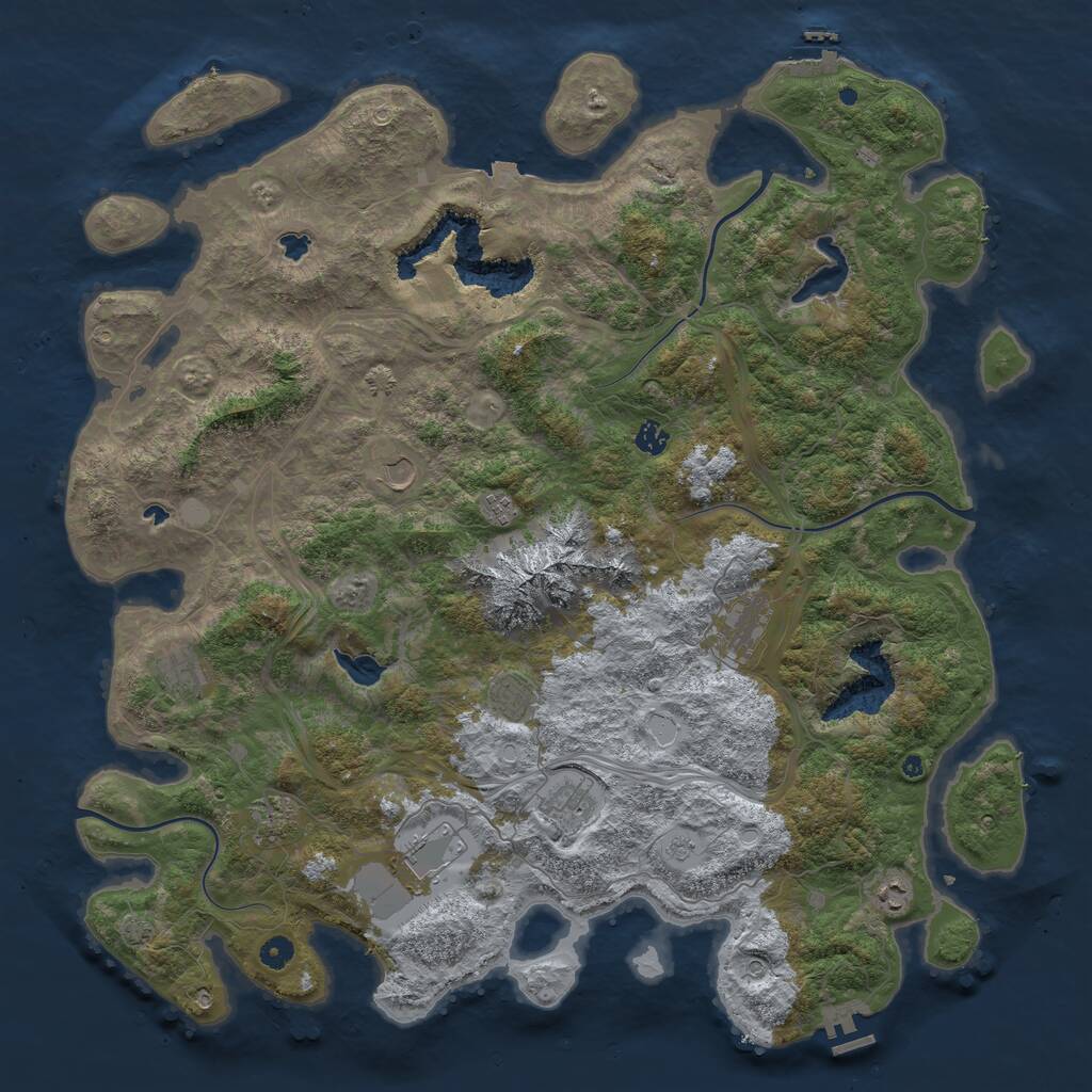 Rust Map: Procedural Map, Size: 5000, Seed: 1843551315, 16 Monuments