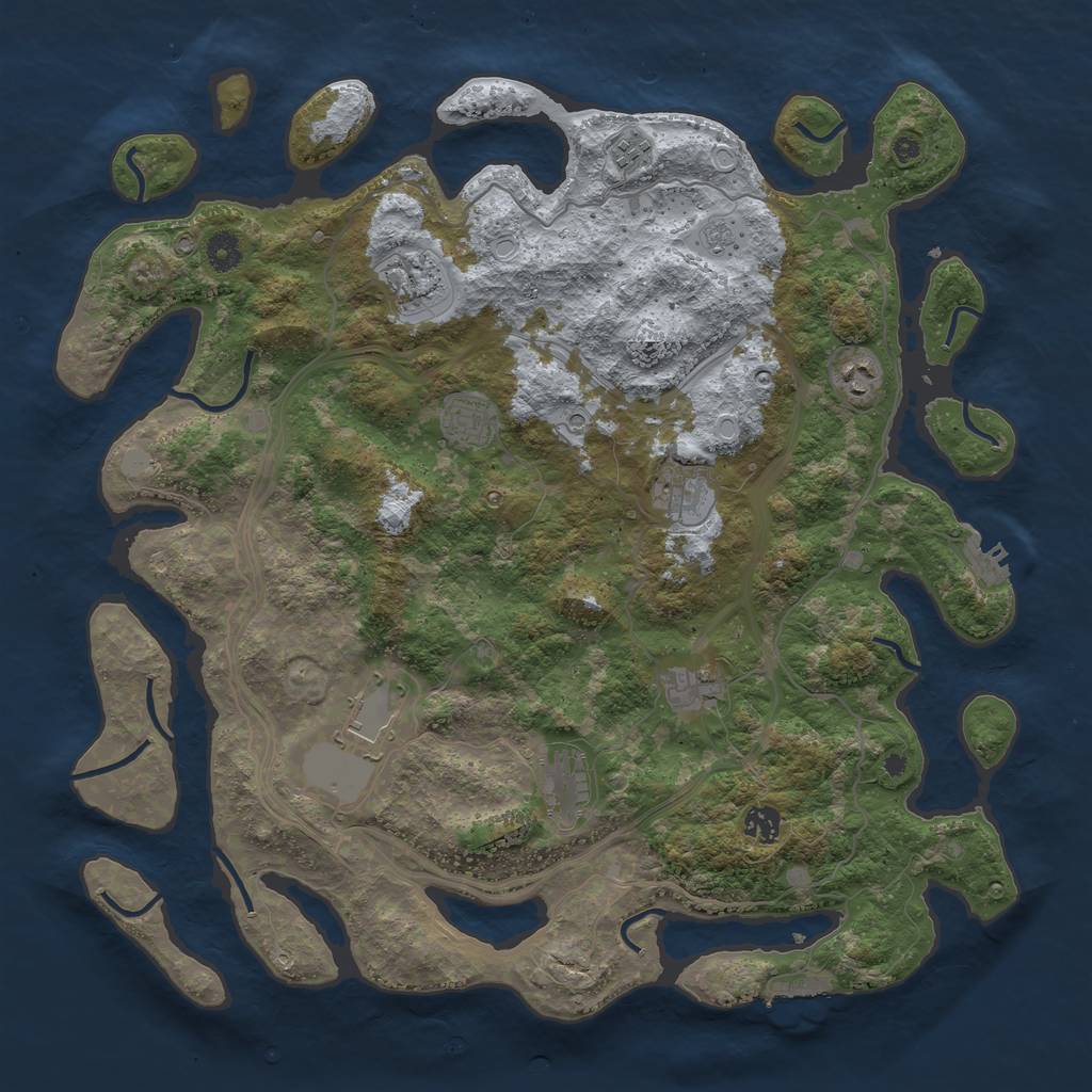 Rust Map: Procedural Map, Size: 4334, Seed: 51663196, 18 Monuments