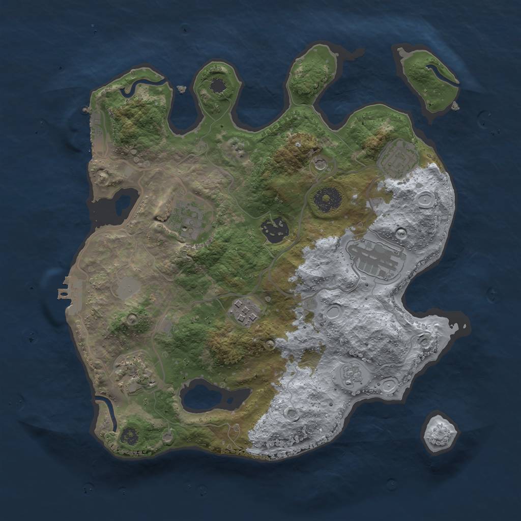 Rust Map: Procedural Map, Size: 3000, Seed: 1137239298, 15 Monuments