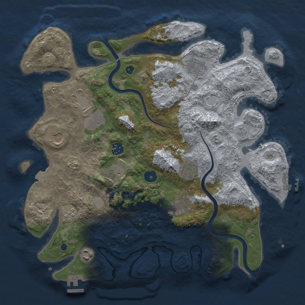 Rust Map: Procedural Map, Size: 3750, Seed: 1941872481, 15 Monuments