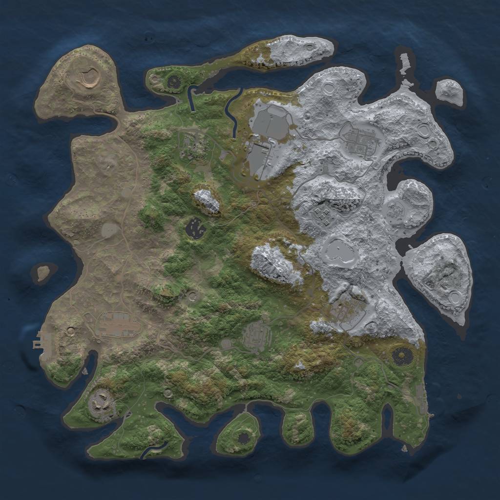 Rust Map: Procedural Map, Size: 3750, Seed: 1941872481, 19 Monuments