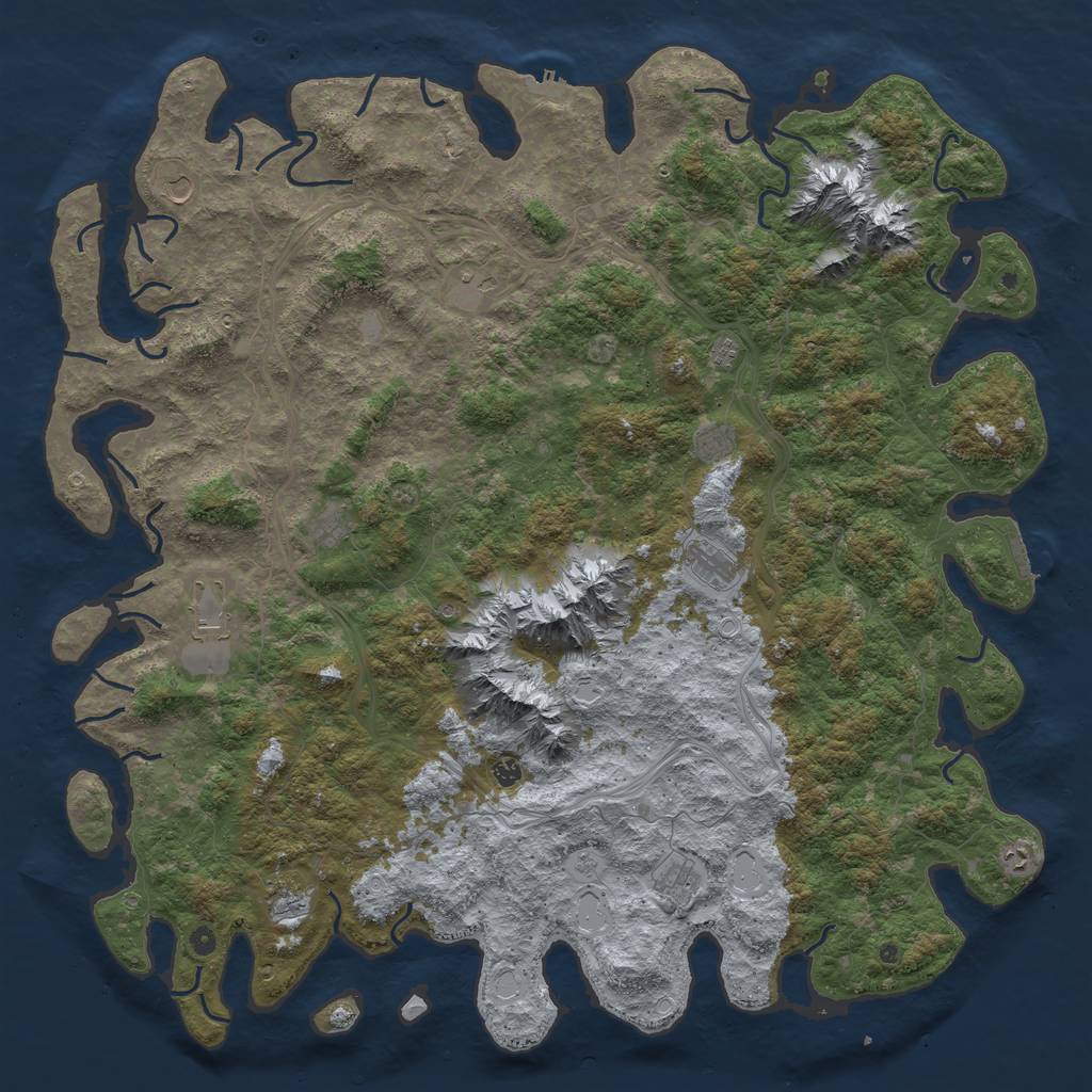 Rust Map: Procedural Map, Size: 6000, Seed: 954888, 20 Monuments