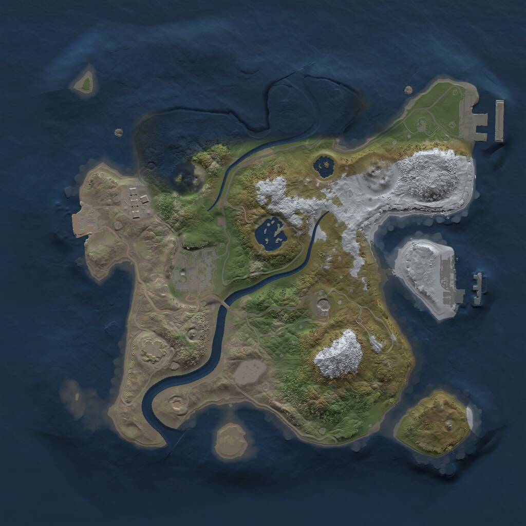 Rust Map: Procedural Map, Size: 2550, Seed: 565, 8 Monuments