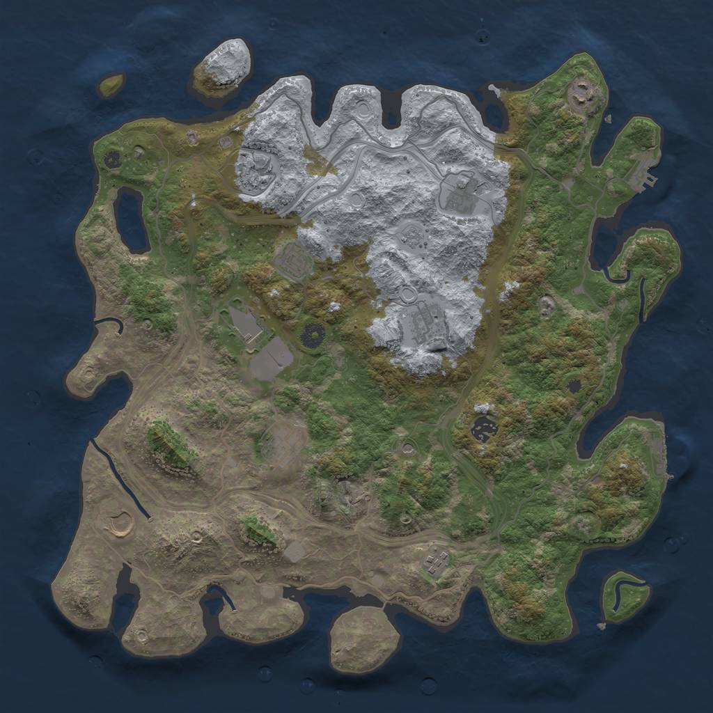 Rust Map: Procedural Map, Size: 4250, Seed: 100001, 19 Monuments