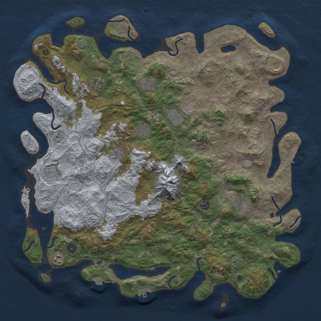 Rust Map: Procedural Map, Size: 5000, Seed: 2099850009, 19 Monuments