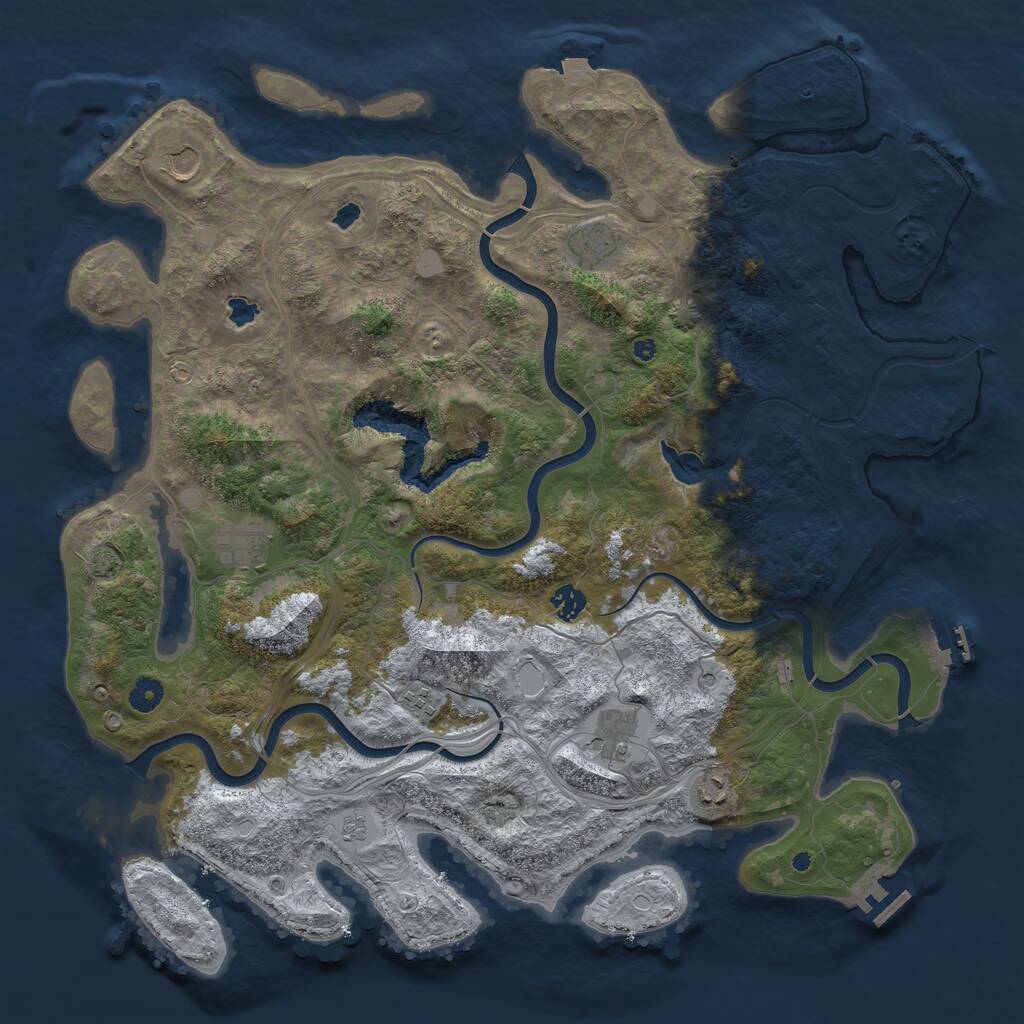 Rust Map: Procedural Map, Size: 4500, Seed: 851546616, 13 Monuments
