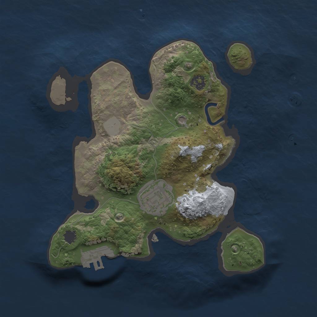 Rust Map: Procedural Map, Size: 2100, Seed: 87654, 7 Monuments