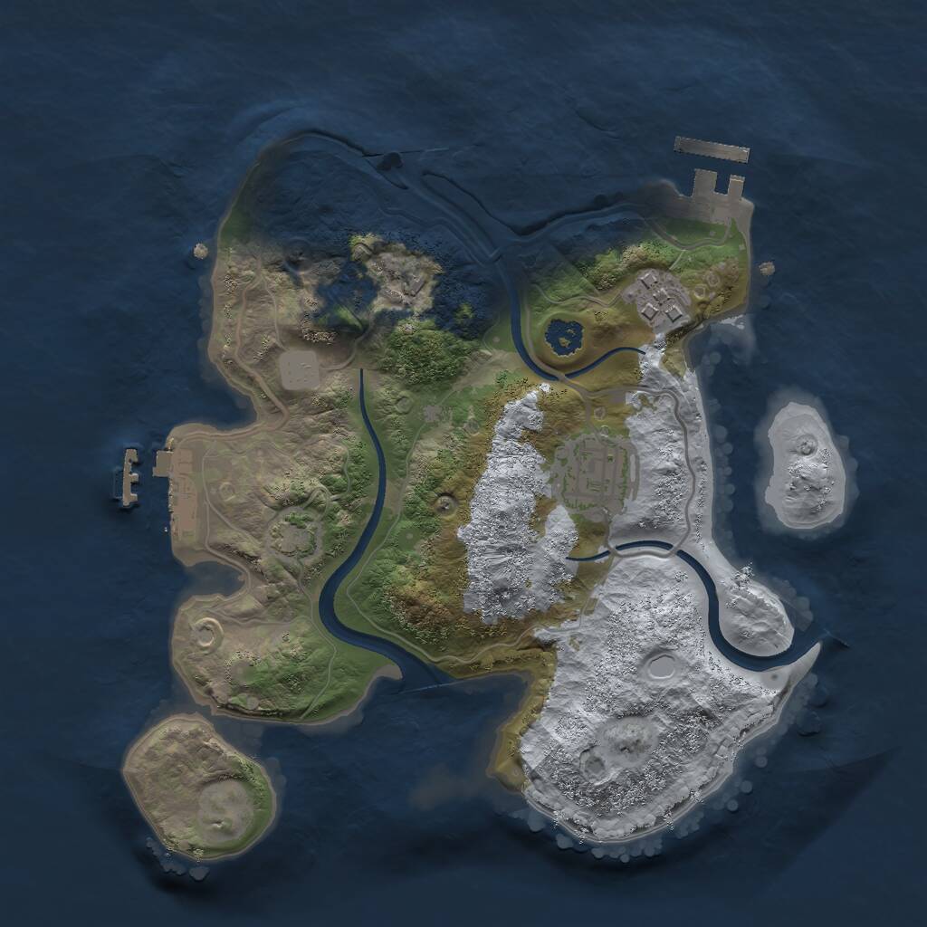 Rust Map: Procedural Map, Size: 2500, Seed: 3569, 6 Monuments
