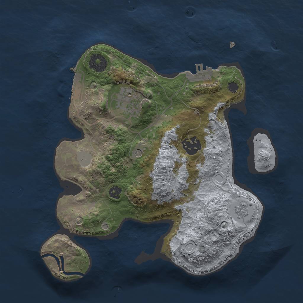 Rust Map: Procedural Map, Size: 2500, Seed: 3569, 11 Monuments