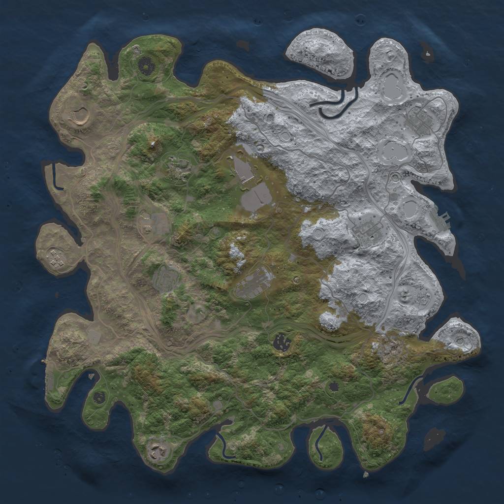 Rust Map: Procedural Map, Size: 4250, Seed: 690403, 20 Monuments