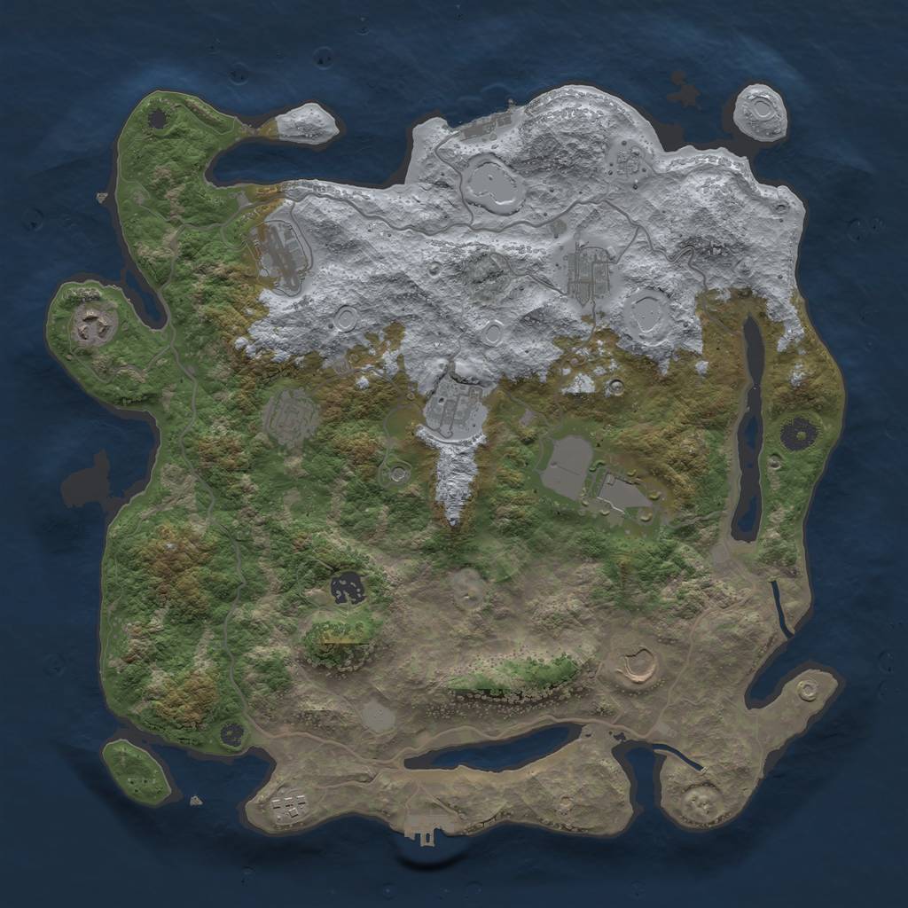 Rust Map: Procedural Map, Size: 4000, Seed: 1828016854, 16 Monuments