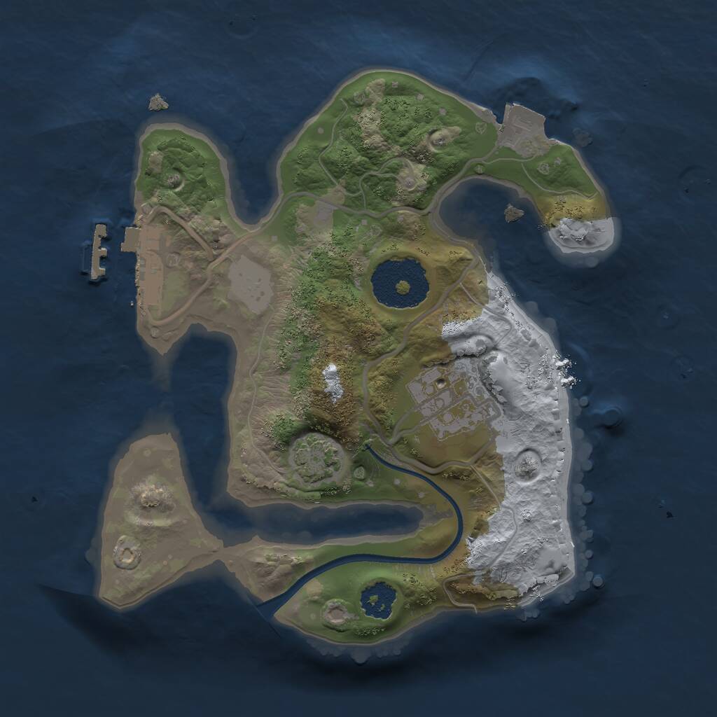 Rust Map: Procedural Map, Size: 2000, Seed: 420692020, 4 Monuments