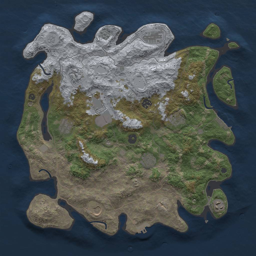 Rust Map: Procedural Map, Size: 4000, Seed: 1731746526, 19 Monuments