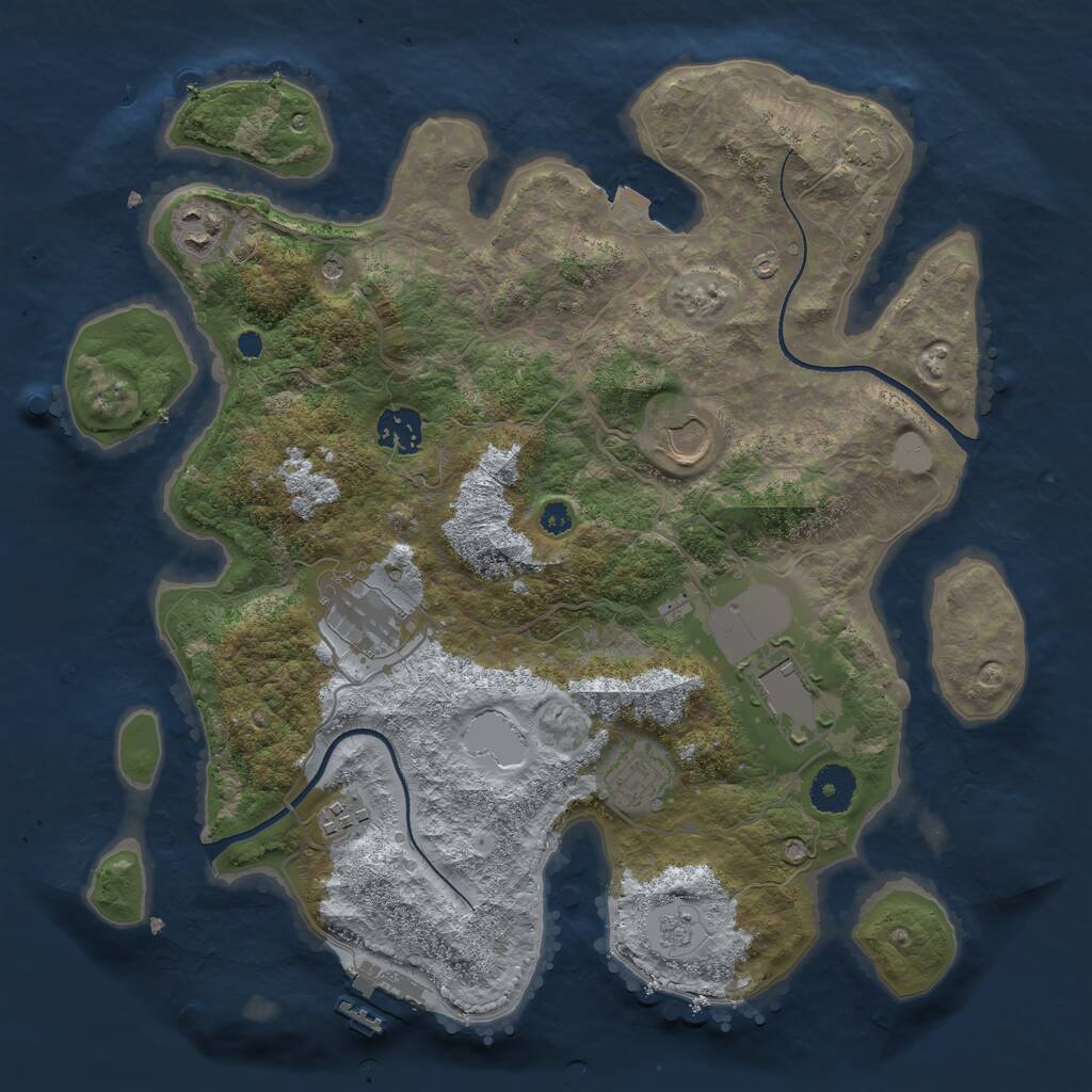 Rust Map: Procedural Map, Size: 3500, Seed: 8241392, 12 Monuments