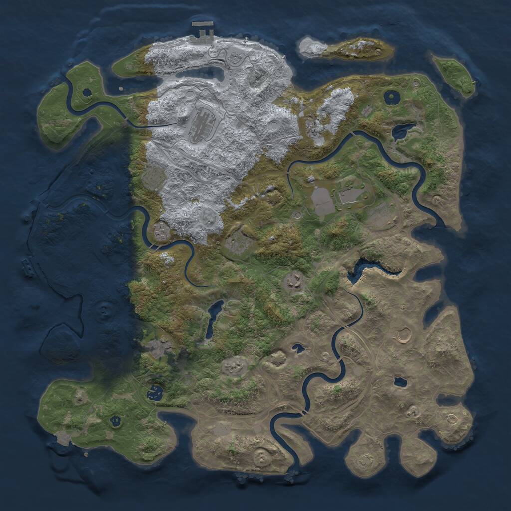Rust Map: Procedural Map, Size: 4800, Seed: 970679846, 17 Monuments