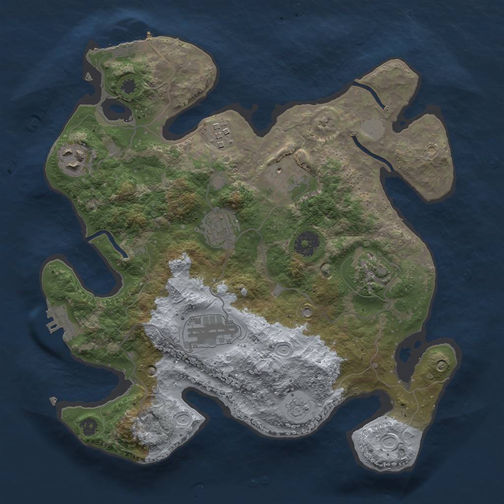 Rust Map: Procedural Map, Size: 3000, Seed: 1697968440, 12 Monuments
