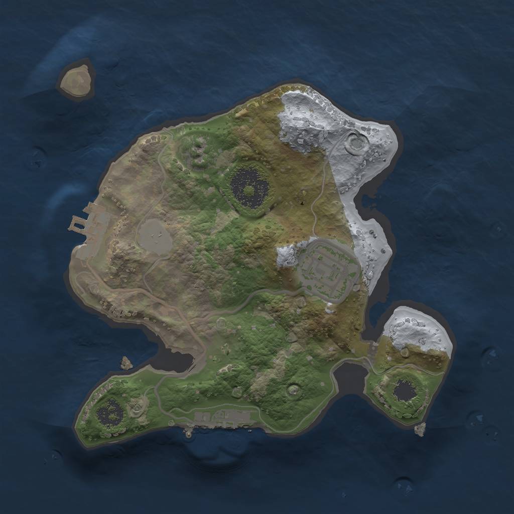Rust Map: Procedural Map, Size: 2000, Seed: 751123206, 8 Monuments