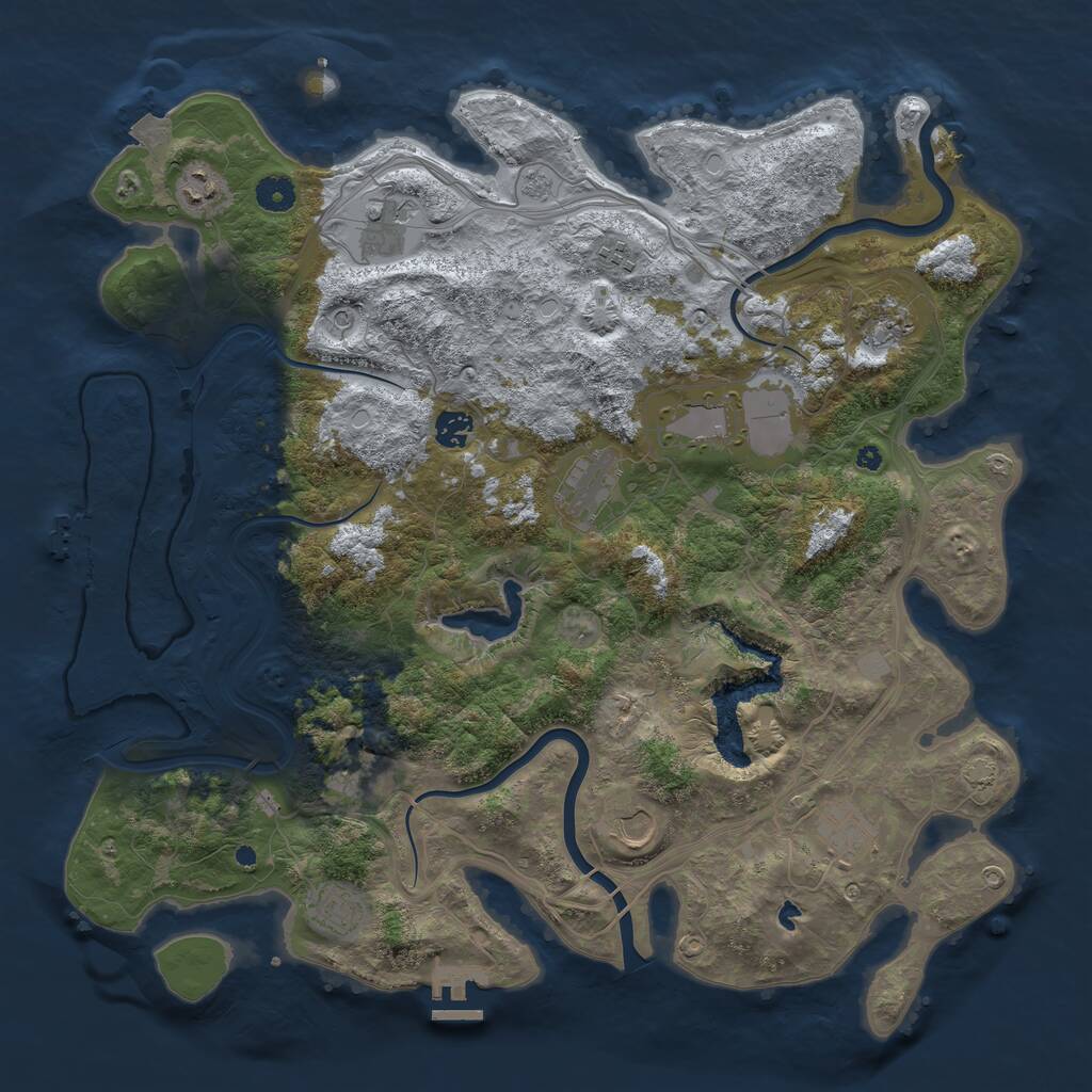 Rust Map: Procedural Map, Size: 4300, Seed: 229304251, 17 Monuments