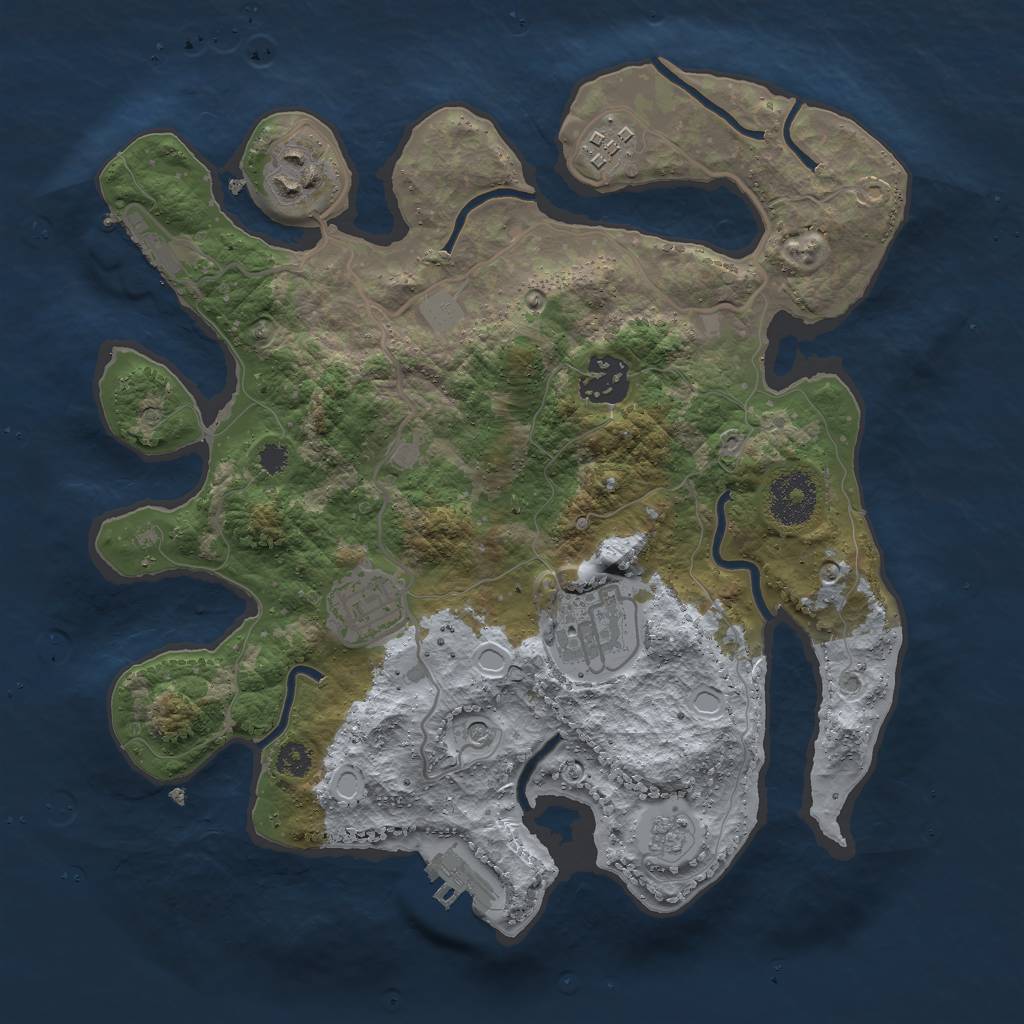 Rust Map: Procedural Map, Size: 3000, Seed: 92628, 14 Monuments