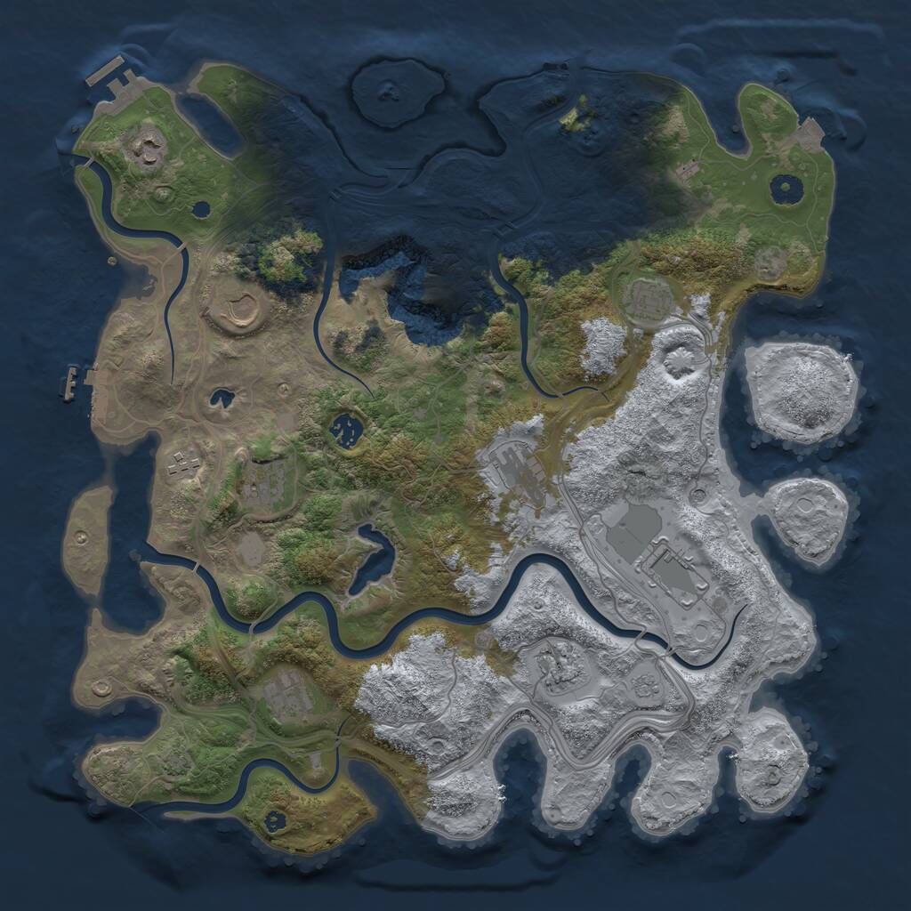 Rust Map: Procedural Map, Size: 4250, Seed: 183370102, 16 Monuments