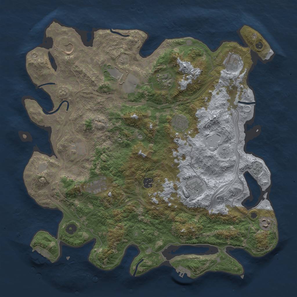 Rust Map: Procedural Map, Size: 4250, Seed: 1815234832, 20 Monuments