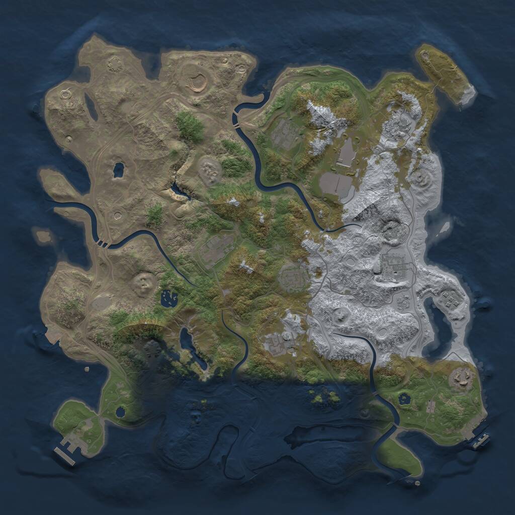 Rust Map: Procedural Map, Size: 4250, Seed: 1815234832, 17 Monuments