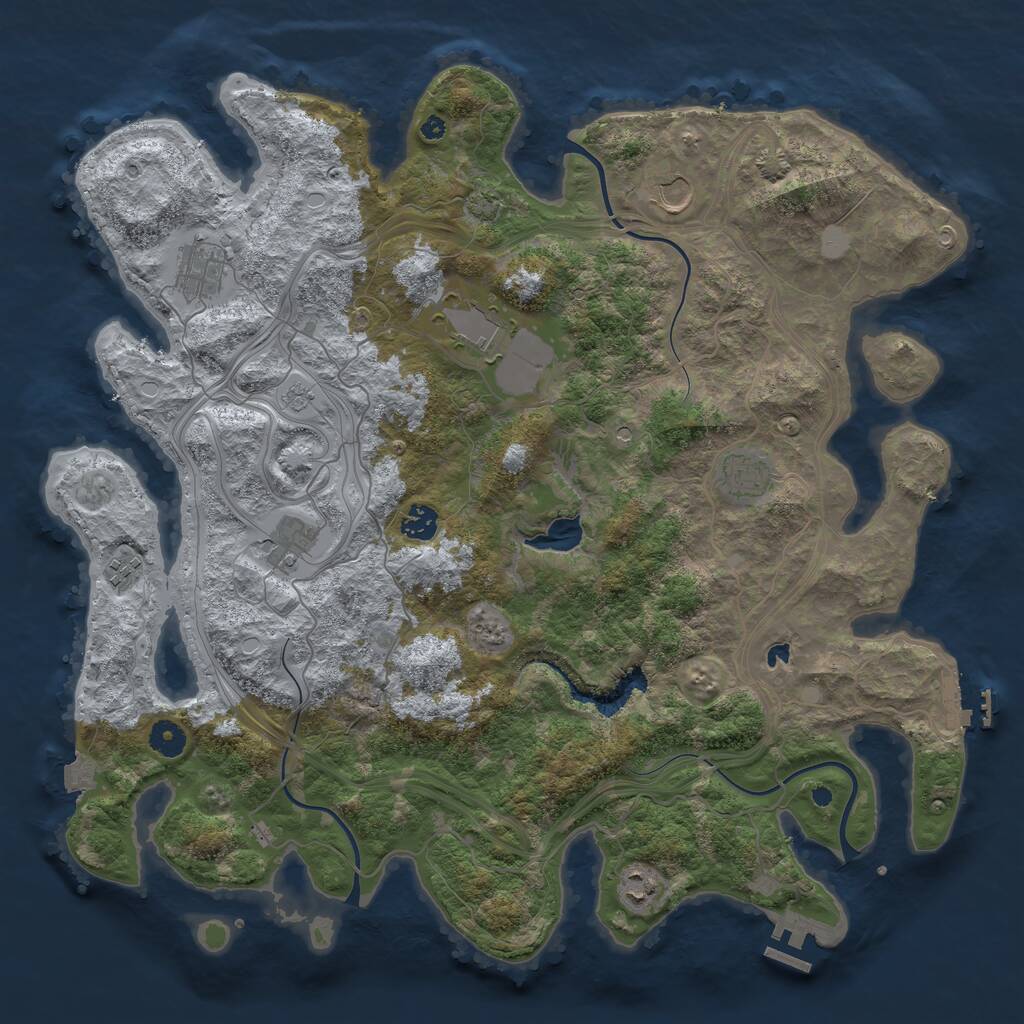Rust Map: Procedural Map, Size: 4250, Seed: 267657256, 14 Monuments