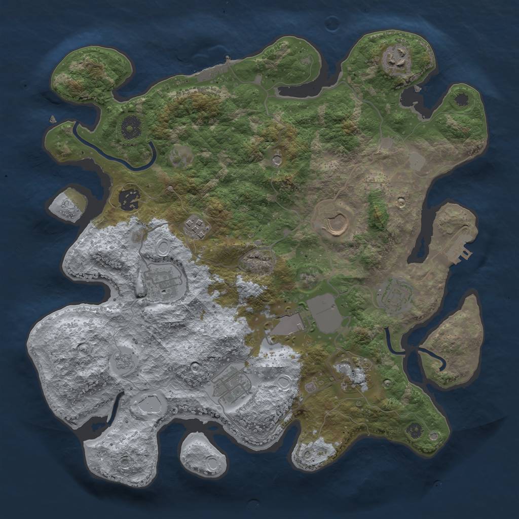 Rust Map: Procedural Map, Size: 3500, Seed: 1668295520, 18 Monuments