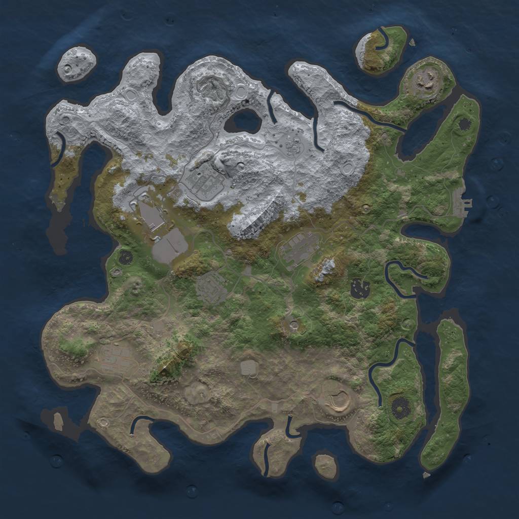 Rust Map: Procedural Map, Size: 3750, Seed: 1234, 16 Monuments