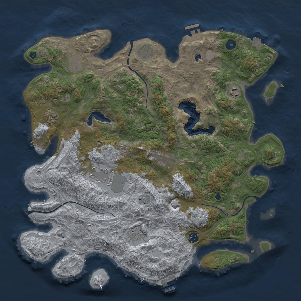 Rust Map: Procedural Map, Size: 4300, Seed: 1563574500, 15 Monuments