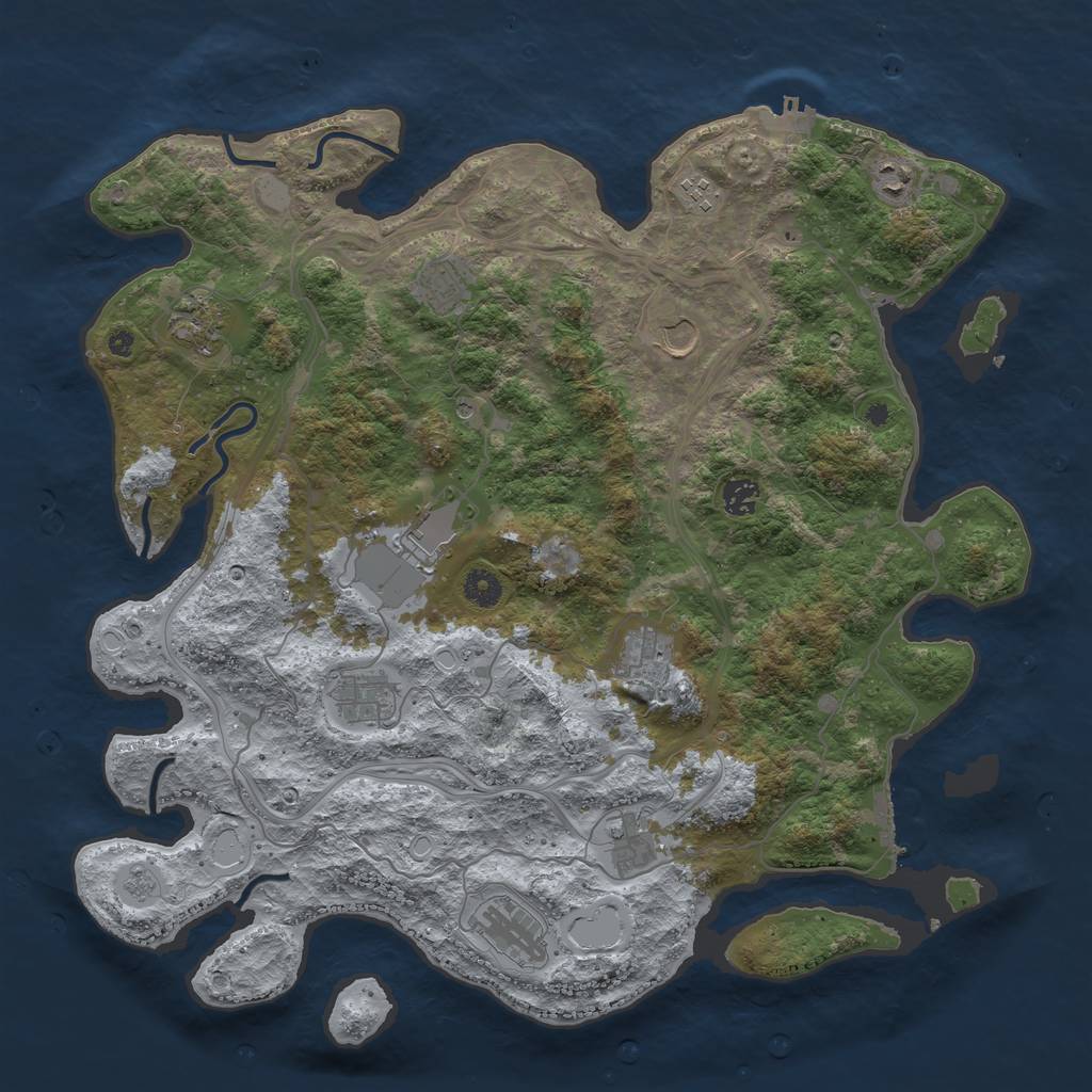 Rust Map: Procedural Map, Size: 4300, Seed: 1563574500, 18 Monuments