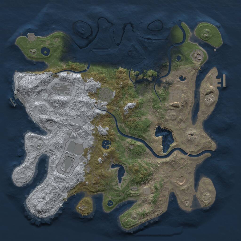 Rust Map: Procedural Map, Size: 4000, Seed: 1273, 14 Monuments