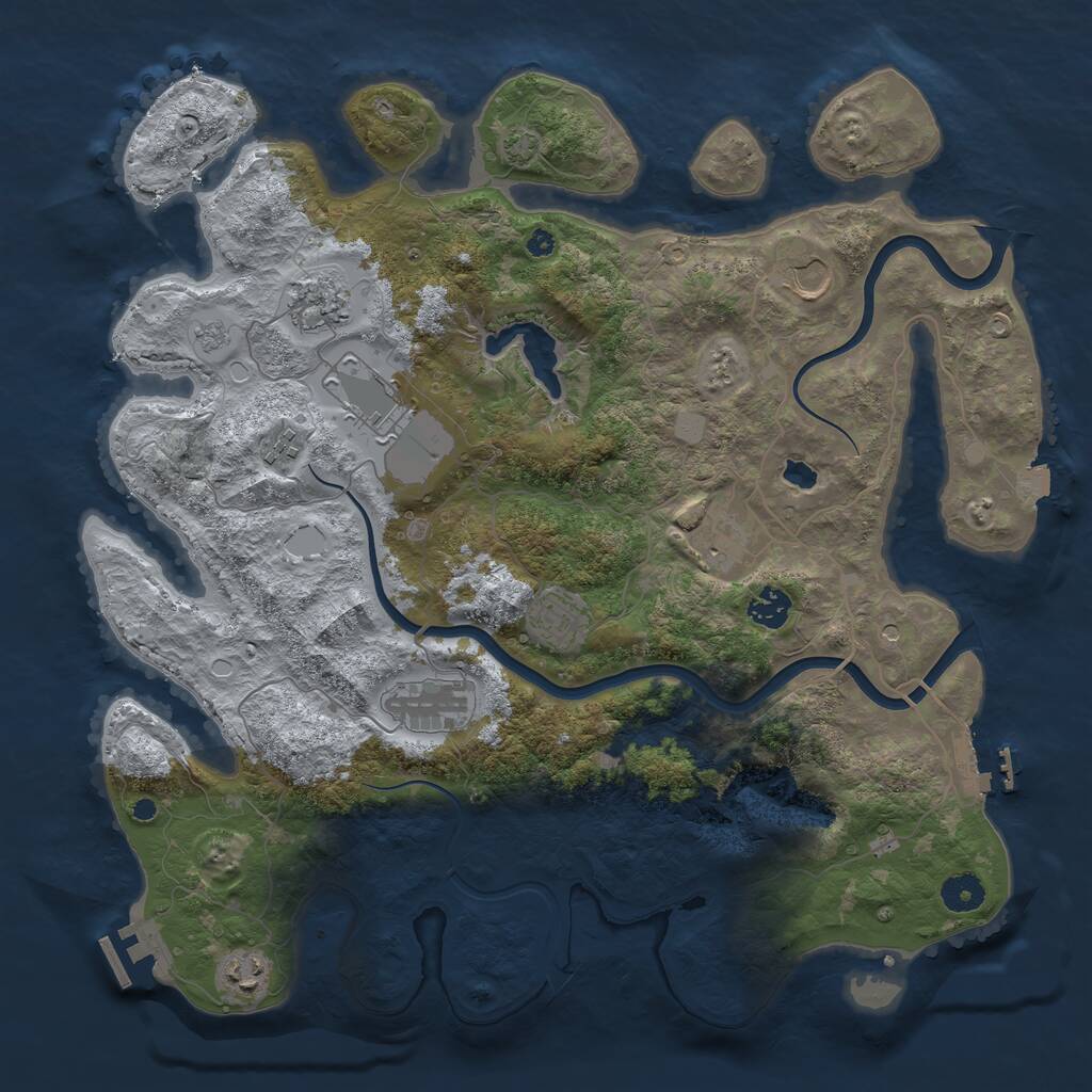 Rust Map: Procedural Map, Size: 4000, Seed: 563461826, 15 Monuments