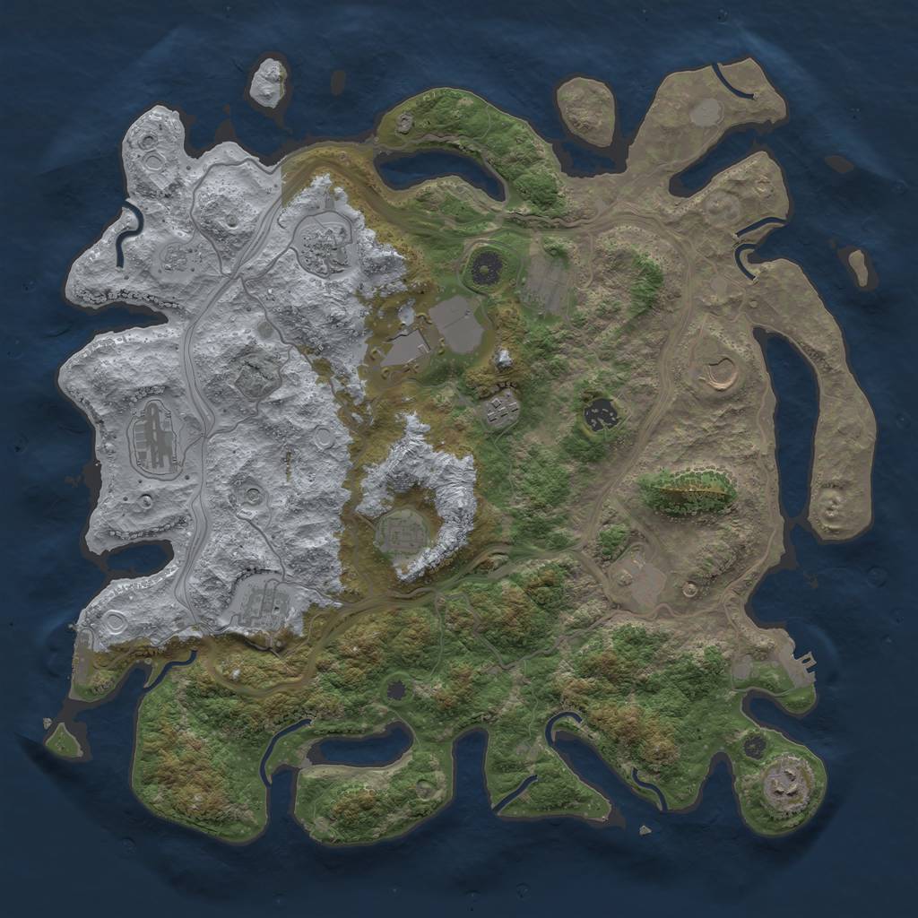 Rust Map: Procedural Map, Size: 4250, Seed: 1375906317, 20 Monuments