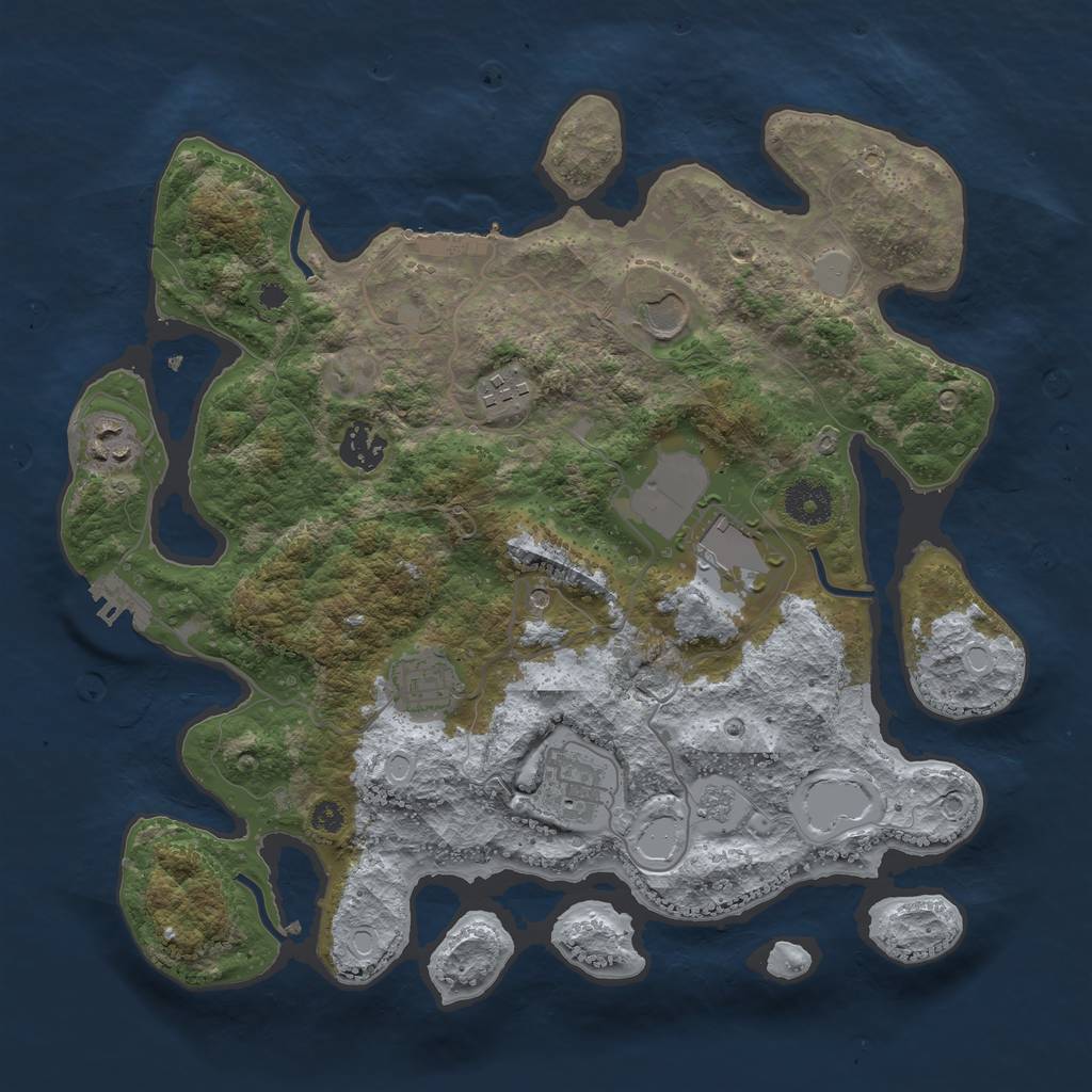 Rust Map: Procedural Map, Size: 3500, Seed: 8769637, 16 Monuments