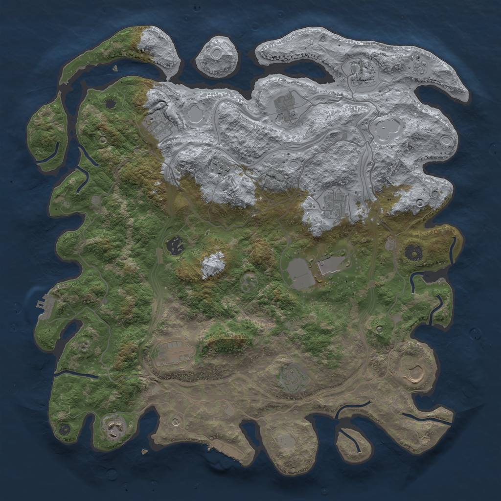 Rust Map: Procedural Map, Size: 4250, Seed: 875381187, 20 Monuments