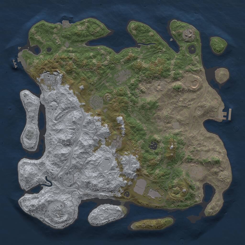 Rust Map: Procedural Map, Size: 4250, Seed: 393354066, 17 Monuments